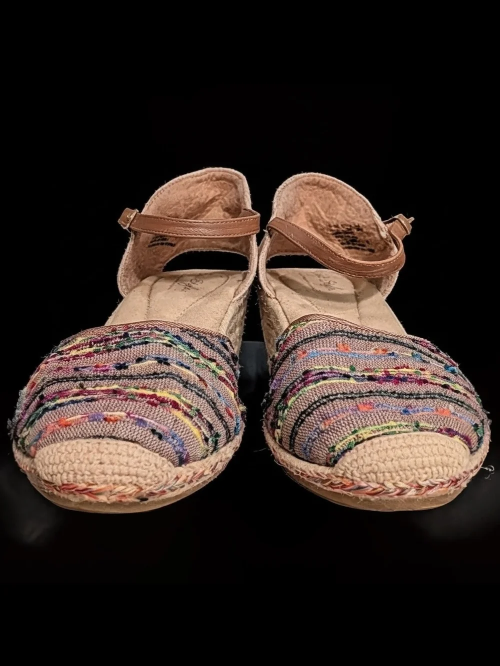 Soft Style Cushioned Multicolor Woven Espadrille Wedges Size 11